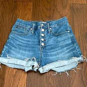Madewell High rise denim shorts sz 26